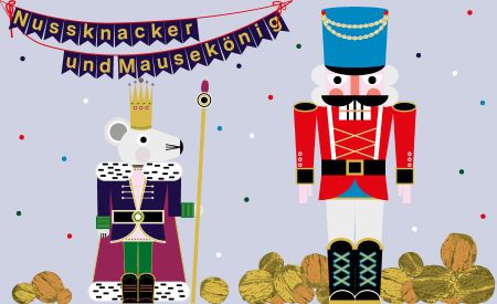 Illustration von den Figuren Nussknacker und Mausekönig