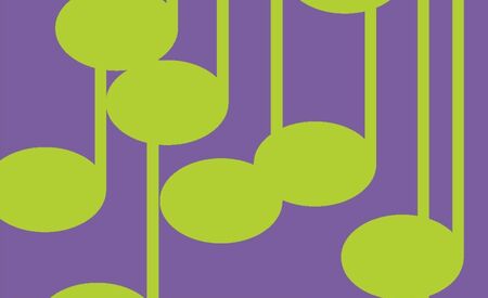 Eine Symbolgrafik zeigt grüne Noten vor einem lilafarbenen Hintergrund