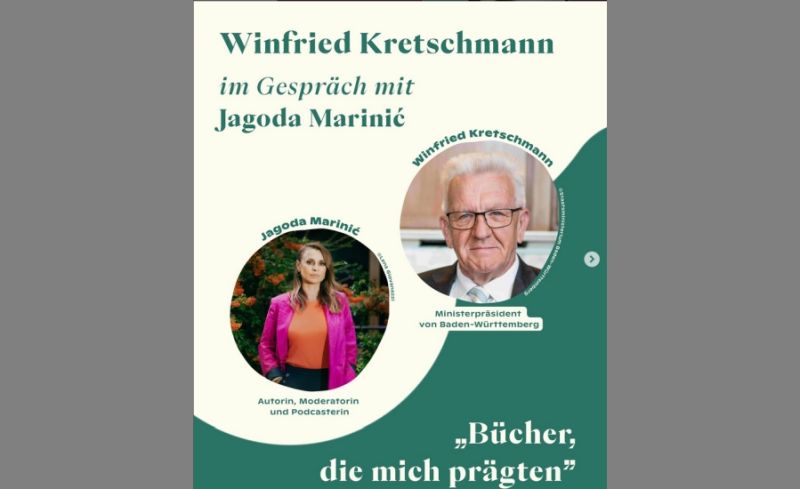 Fotos von Jagoda Marinić und Winfried Kretschmann